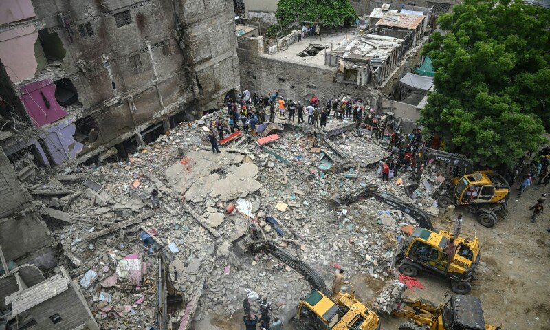 At least 5 dead, 7 injured as five-storey building collapses in Karachi’s Lyari